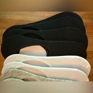 Pack Of 9 Pairs of Socks Monfoot Women/Men No Show Non Slip White Grey Black